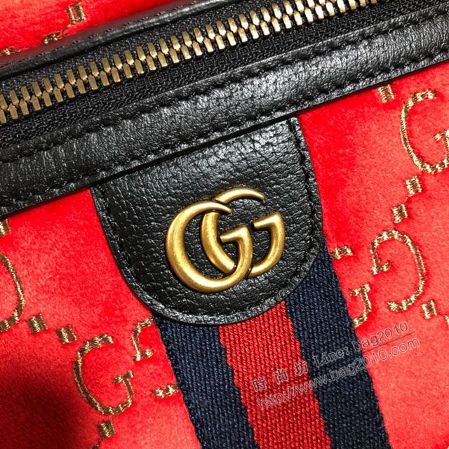 Gucci包 古馳女包 574968 G家新款 進口牛皮古奇腰包 紅絨  gudj1002